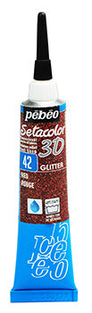 Pébéo Setacolor 3D Red Glitter 20 ml 557042