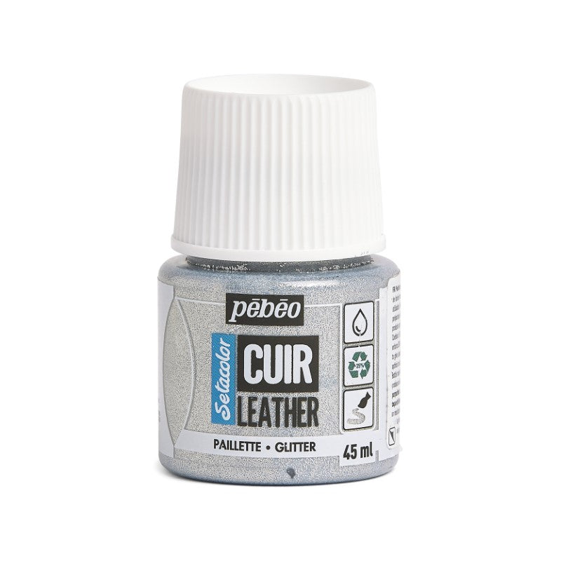 Pébéo Setacolor Leather 45 ml Glitter Silver 295636