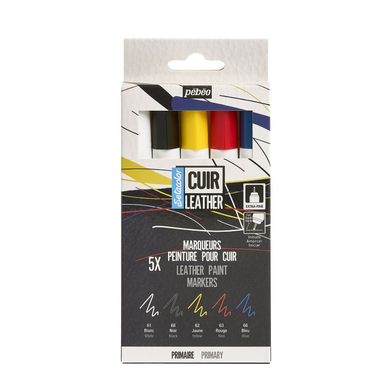 Pébéo Setacolor Leather Marker Kit Primary X 5 295687