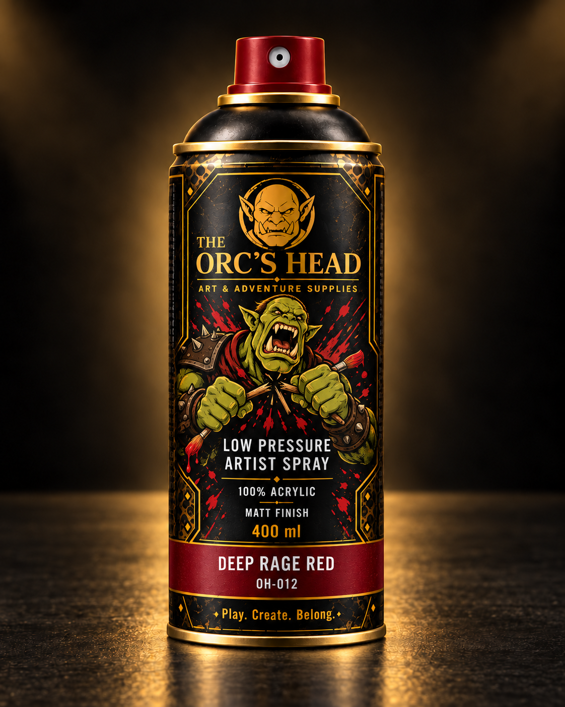 The Orc’s Head Raging Orc Red 400ml artist spray paint can