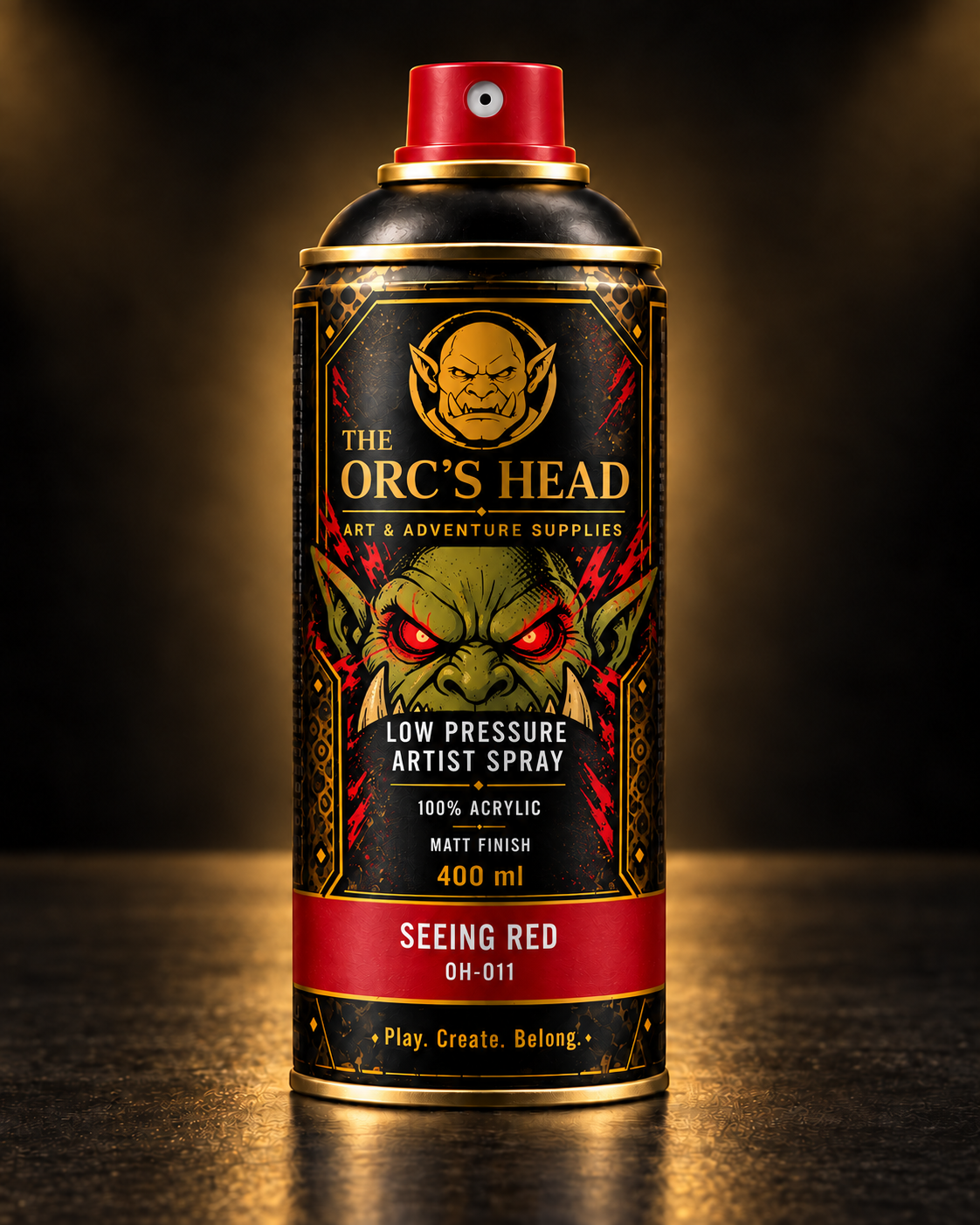 The Orc’s Head Seeing Red 400ml artist spray paint can
