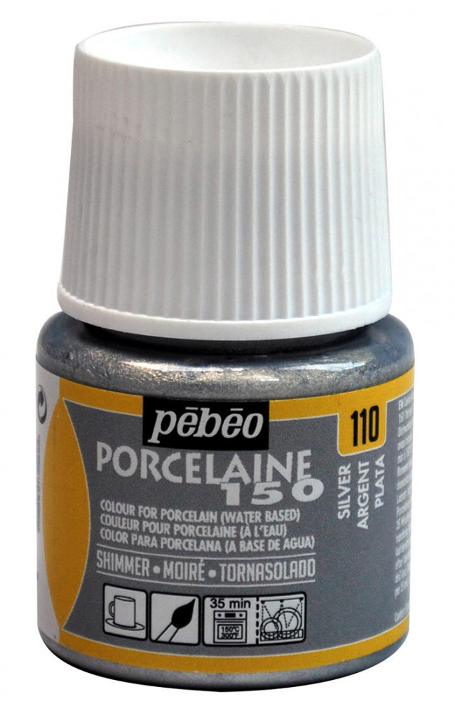Pébéo Porcelaine 150 45 ml - Shimmer Silver 024110