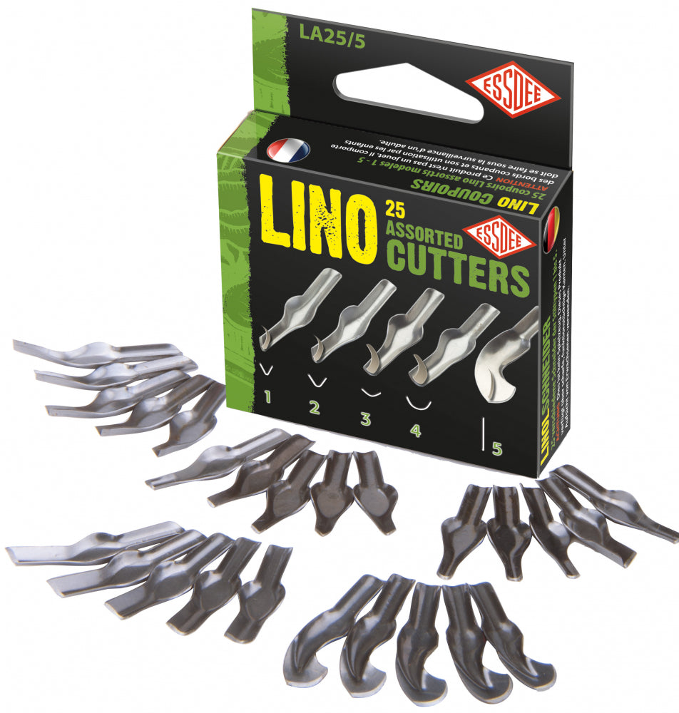 Lino Cutters - 25 Assorted Sizes 1-5