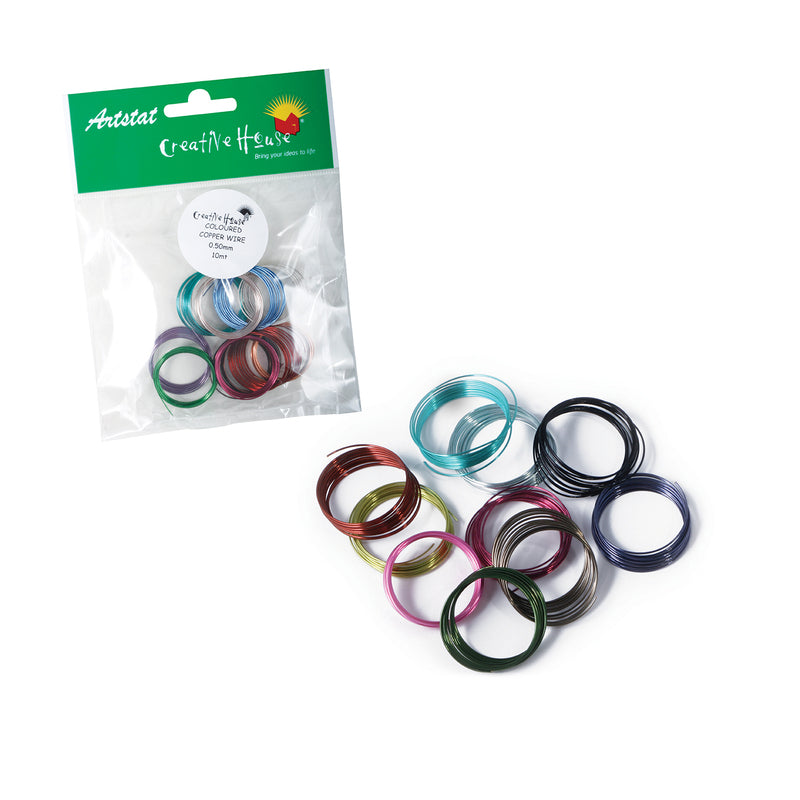 Coloured Craft Wire - 0.5 mm X 1M - 10 Colour Assorted Bag