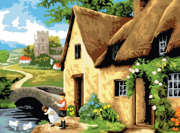 Royal & Langnickel Cottage By The River Large Paint By Numbers Pal14