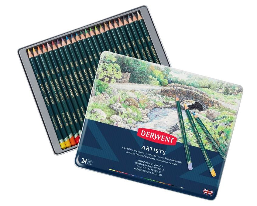 Derwent Artist Pencils Tin Of 24 32093