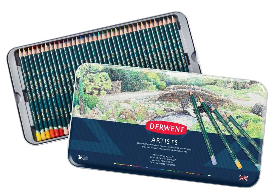 Derwent Artist Pencils Tin Of 36 32096