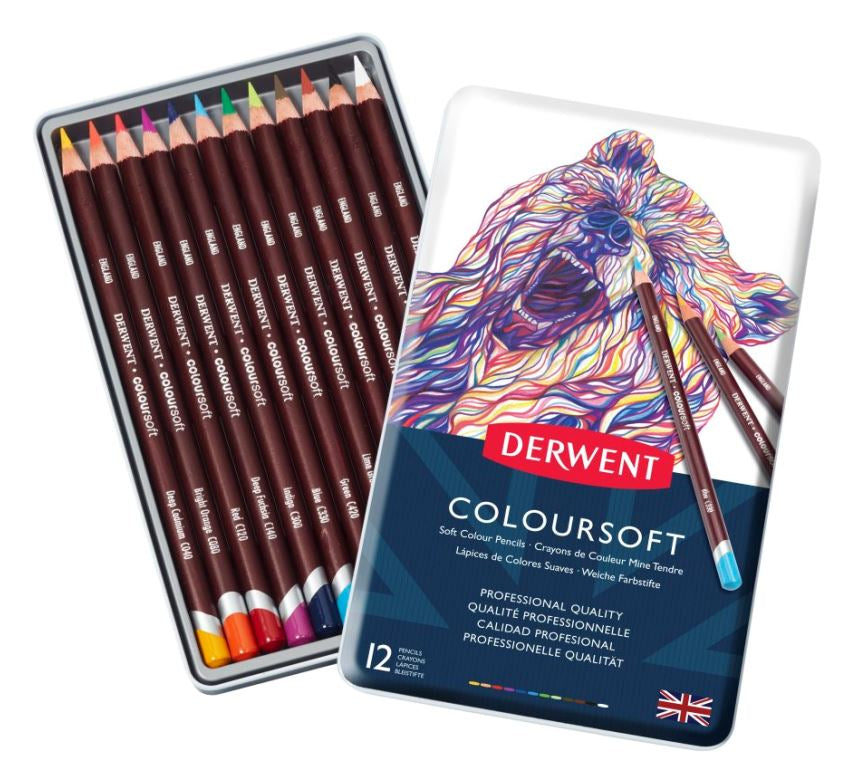 Derwent Coloursoft Pencils Tin Of 12 0701026