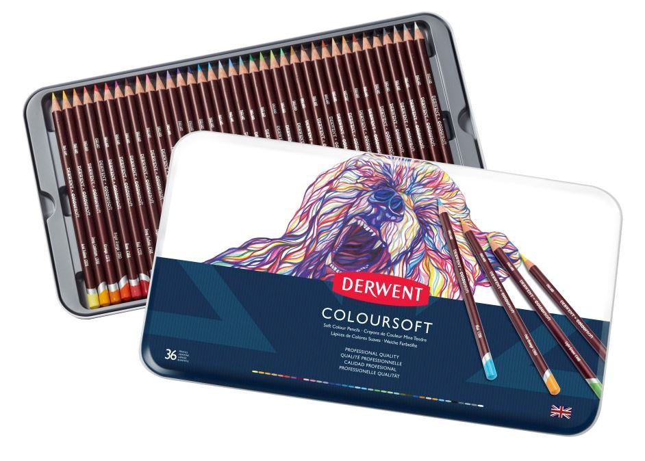 Derwent Coloursoft Pencils Tin Of 36 0701028