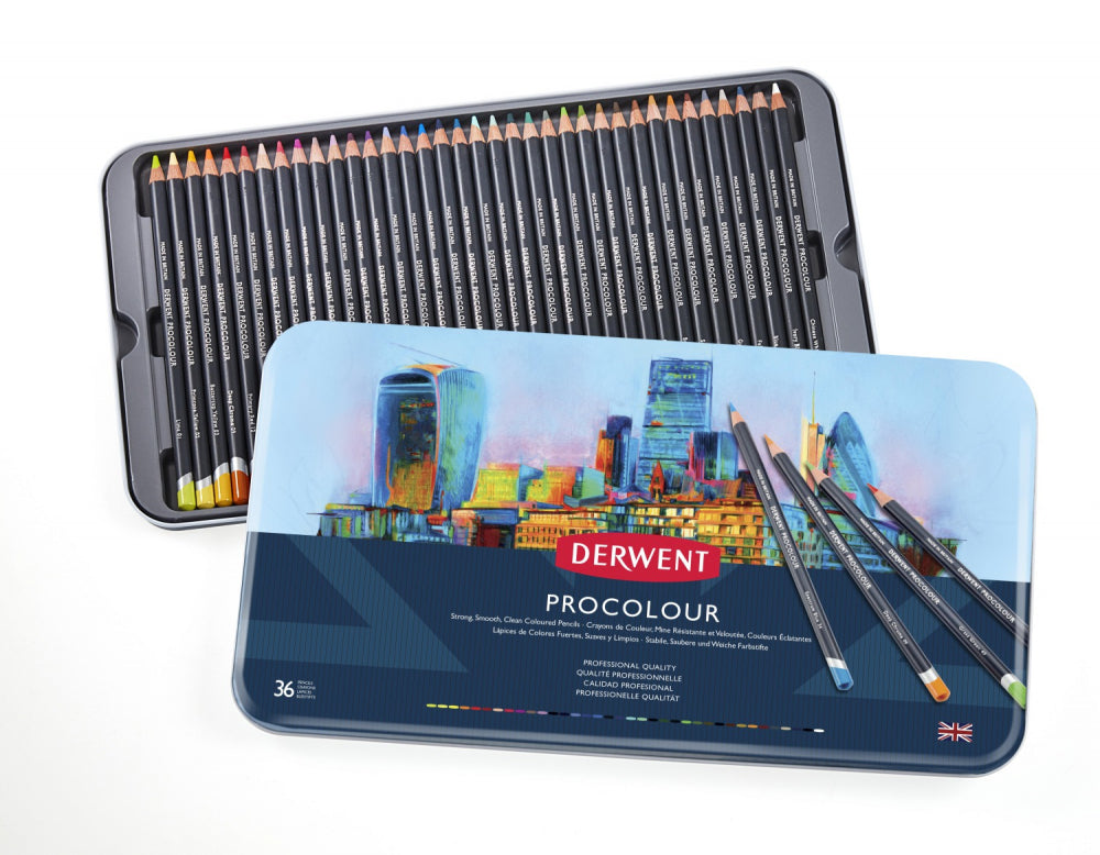 Derwent Procolour Tin Of 36 Pencils 2302507