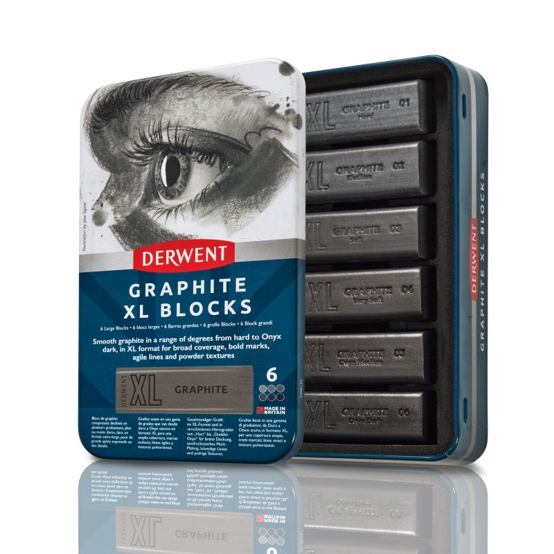 Derwent Graphite Xl Blocks Tin Of 6 2306195