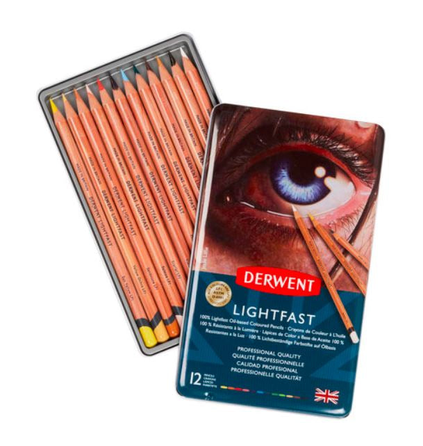 Derwent Lightfast Tin 12 Pencils 2302719