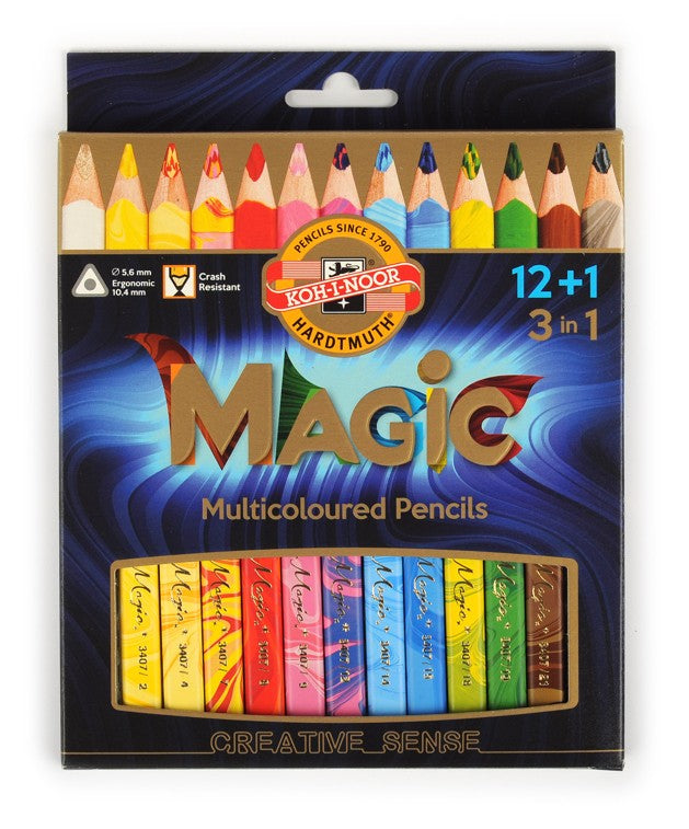 Koh-I-Noor 12 Set Jumbo Magic Triangular Pencils 3408 12