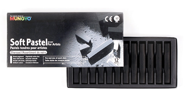 Mungyo Soft Pastels - 12 Charcoal Mp-12Cp