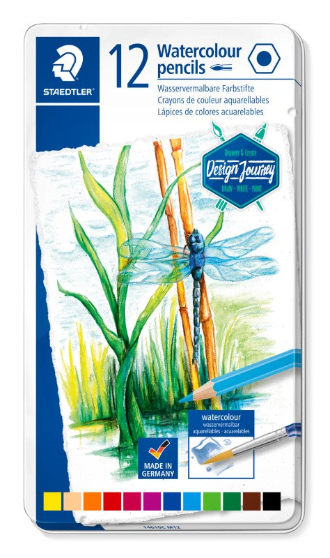 Staedtler Watercolour Pencil Tin 12 Ass Colours 14610C M12