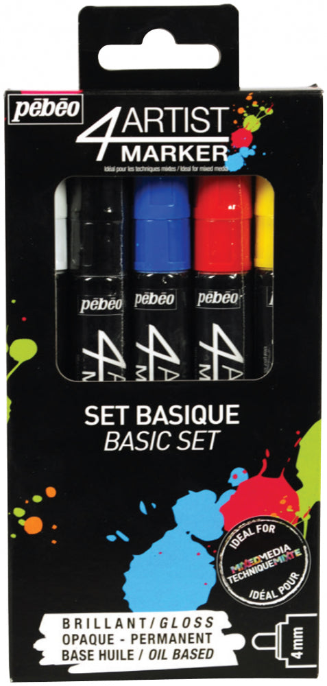 4Artist Marker Set Basic 5 X 4 mm By Pébéo 580891