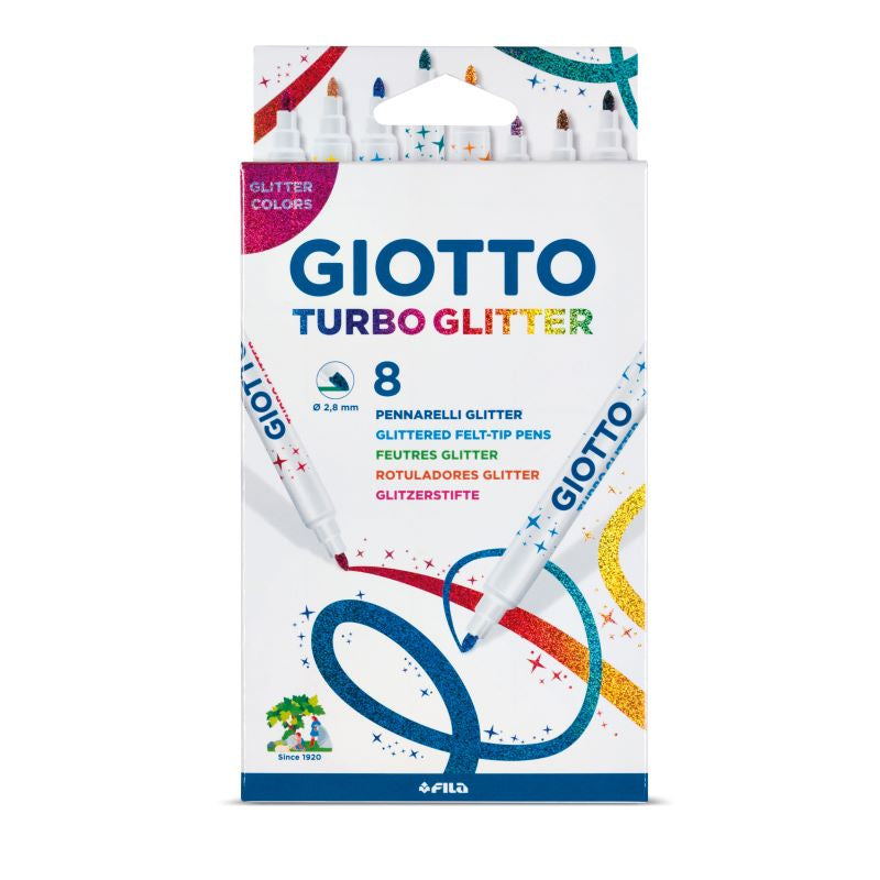 GIOTTO Turbo Glitter Felt Tip Pen Assorted 8Pcs Set In Cdu