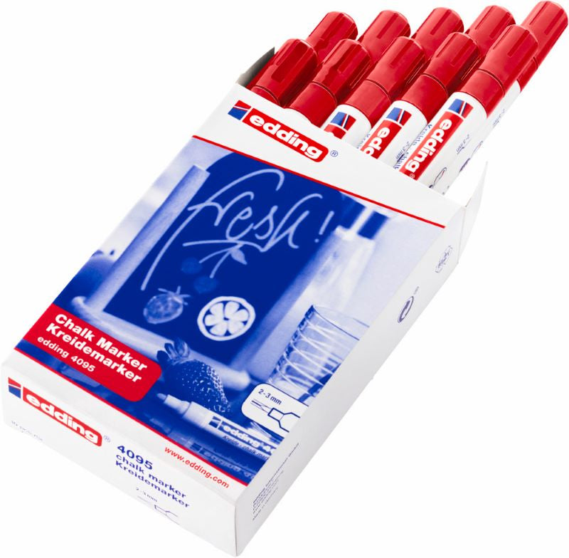 edding E-4095 Chalk Marker Red 4-4095002
