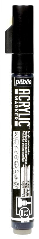 Pébéo Acrylic Marker 1.2 Tip Black 201436