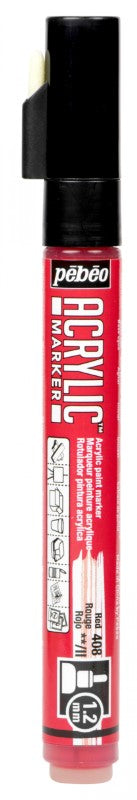 Pébéo Acrylic Marker 1.2 Tip Red 201408