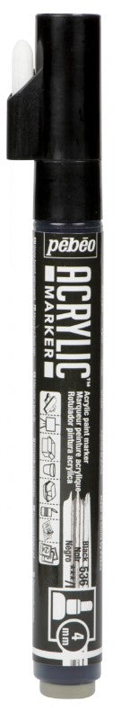 Pébéo Acrylic Marker 4 mm Tip Black 201536
