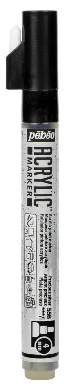 Pébéo Acrylic Marker 4 mm Tip Precious Silver 201556