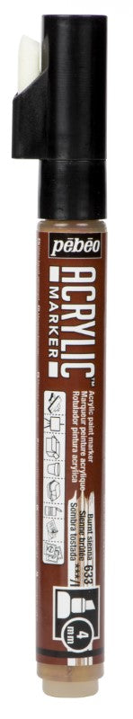 Pébéo Acrylic Marker Chisel Tip 4 mm Burnt Sienna 201633