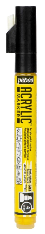 Pébéo Acrylic Marker Chisel Tip 4 mm Dark Yellow 201603