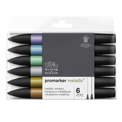 Promarker 6 Set Metallic 0290135 By Winsor & Newton
