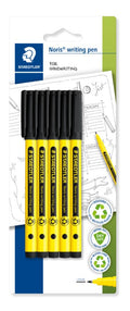 Staedtler Noris Handwriting Pen B/Card Of 5 Black 307-9Bk5