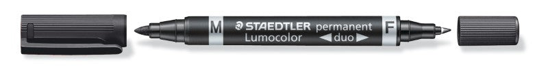 Staedtler Lumocolor Permanent Duo Bullet Tip Black 348-9