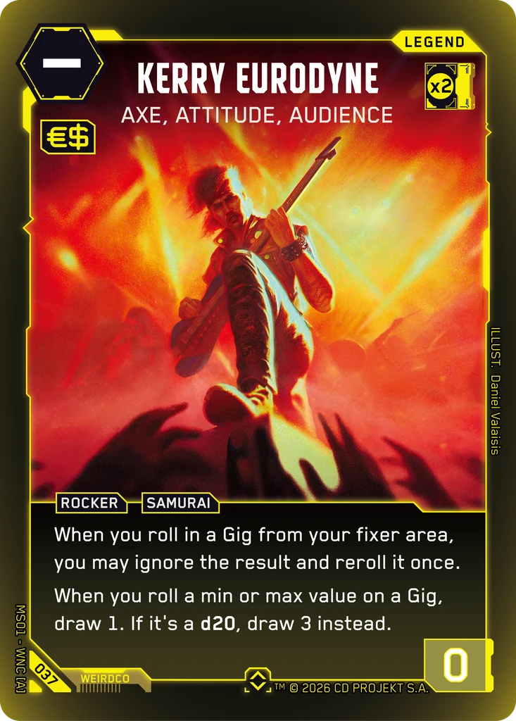 Kerry Eurodyne: Axe, Attitude, Audience — Welcome to Night City — Retail — card 037