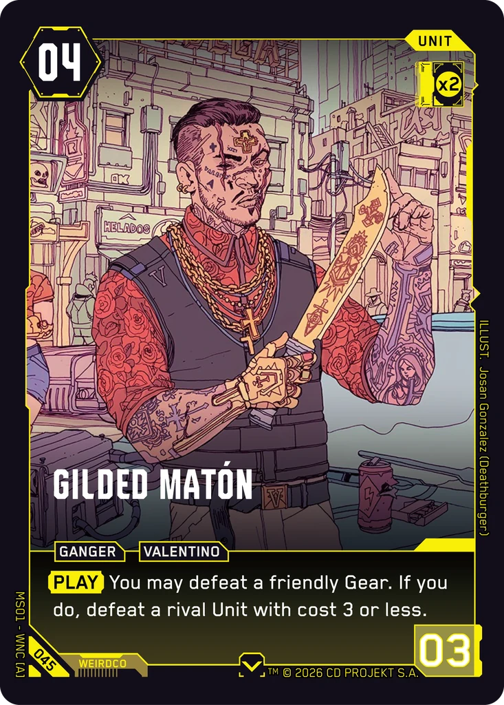 Gilded Matón — Welcome to Night City — Retail — card 045