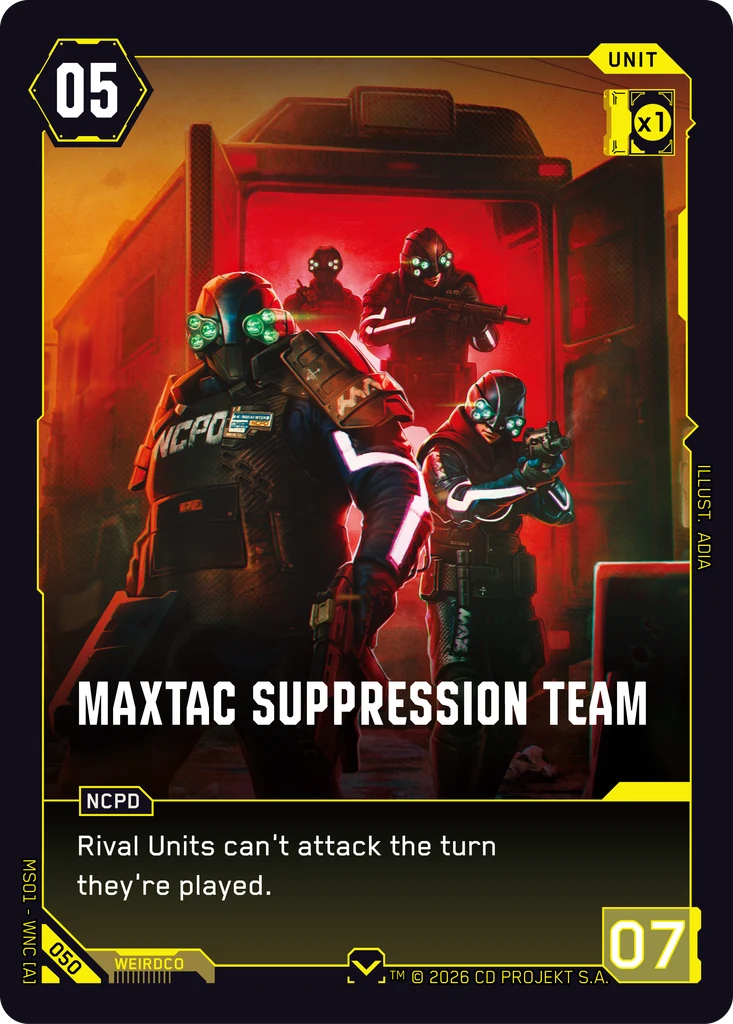 MaxTac Suppression Team — Welcome to Night City — Retail — card 050