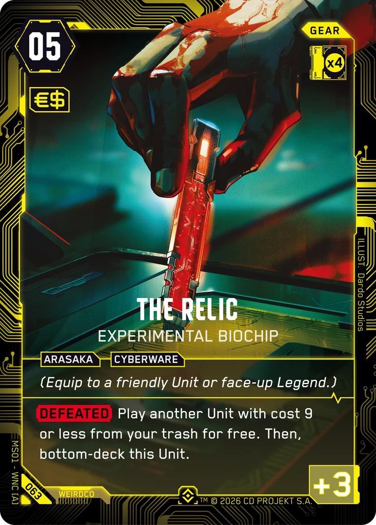 The Relic: Experimental Biochip — Welcome to Night City — Retail — card 063