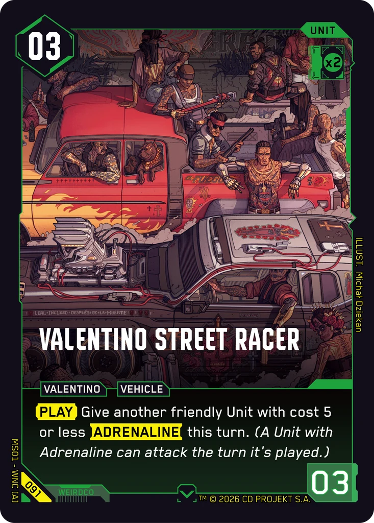 Valentino Street Racer — Welcome to Night City — Retail — card 091