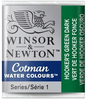 Winsor & Newton Cotman Watercolour 1/2 Pan Hooker'S Green Dark 0301312