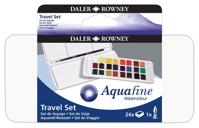 DALER-ROWNEY Aquafine 24 Half Pan Travel Set -Plastic Palette 131900102