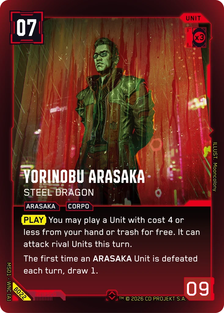 Yorinobu Arasaka: Steel Dragon — Welcome to Night City — Beta / β022 / Rare